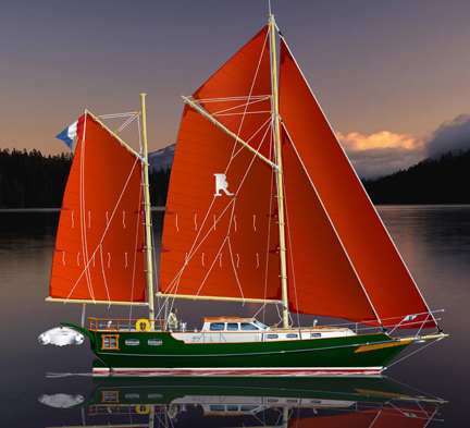 The Plan of Sail Boat Spray