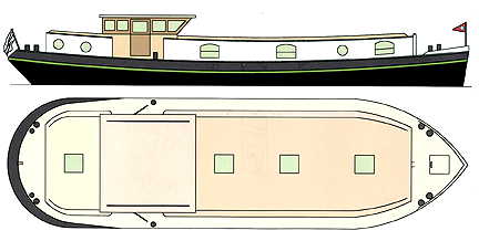 French Barge Plans and Drawings