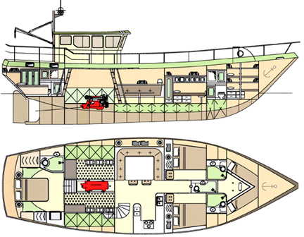 Spray 52 STEEL KITS, boat plans, boat building 